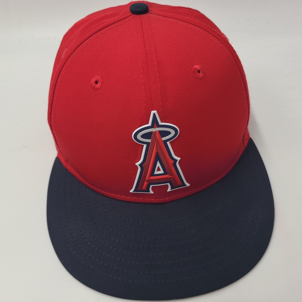Los Angeles Angels Hat Fitted 7 1/8 New Era 59Fifty Red Blue MLB Baseball Men